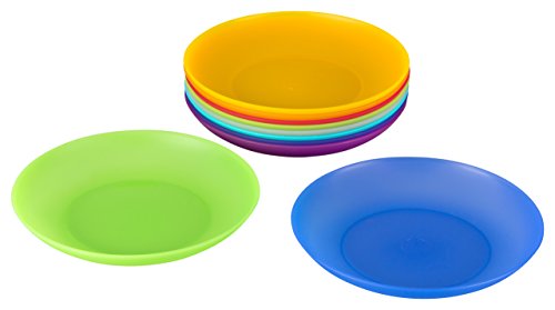 Kigima Tiefe Teller Regenbogen Durchmesser Dm: 17Cm (10 STK) Mehrfarbig von Kigima