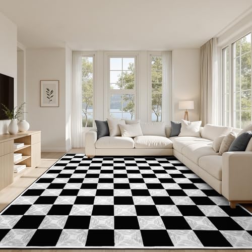 Kiginara Karierte Teppiche für Wohnzimmer, rutschfest, waschbar, 20,3 x 25,4 cm Kiginara Karierte Teppiche für Wohnzimmer, rutschfest, waschbar, 20,3 x 25,4 cm von Kiginara