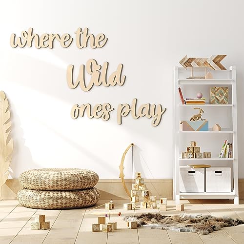 Spielzimmer-Wanddekoration, 39,1 x 45,7 cm, 3D-Schild mit Aufschrift "Where The Wild Ones" für Kinderzimmer, Kinderzimmer, Dekoration, Jungen und Mädchen, Zuhause, Kindergarten, Schlafzimmer, von Kigley
