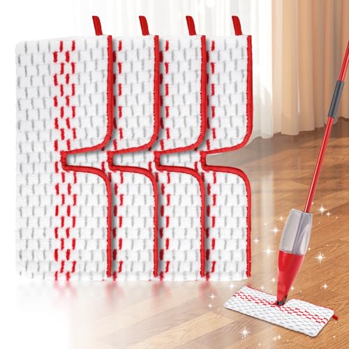 4 Stück Spray & Clean Sprühwischer Ersatzbezug für Vileda 1-2 Spraymax Sprühwischer, Bodenwischer Bezug für Wischmopp mit Sprühfunktion, Maschinenwaschbar Wischmopp-Reinigungskissen Ersatzbezug von Kigniote