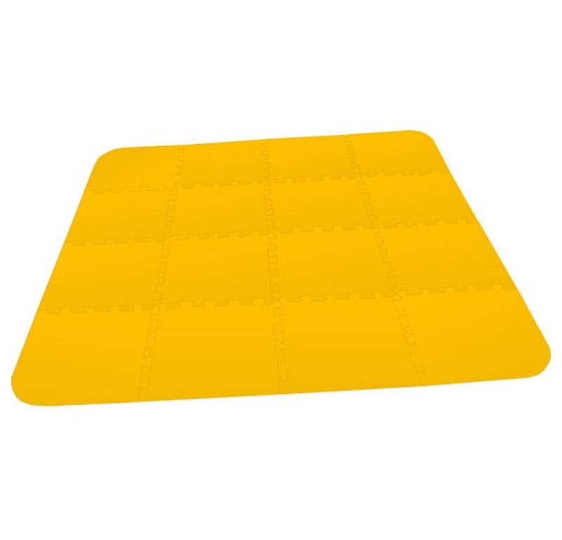 Kiids Badematte Bodenmatte Puzzlematte UNO Plus - 8mm, 16 Teile, gelb von Kiids