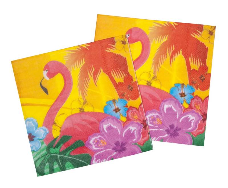 Partystrolche Papierserviette Servietten Hibiskus Flamingo von Partystrolche