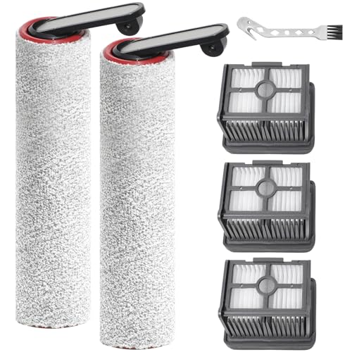 KiimSin Bürstenrolle Ersatzteile für Dreame H12 Pro / H12 Dual Nass und Trockensauger Zubehör, 2 Hauptbürste + 3 HEPA Filter + 1 Reinigungsbürste von KiimSin