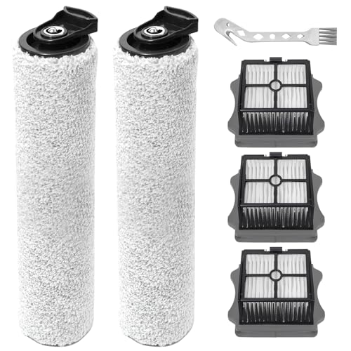 KiimSin Zubehör für Tineco Floor One S5 Steam/IFloor 5 Steam Nass- und Trockensauger Ersatzteile, 2 Hauptbürste + 3 HEPA Filter + 1 Reinigungsbürste von KiimSin