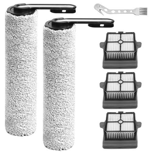 KiimSin Bürstenrolle Ersatzteile für Tineco iFloor 5 Breeze Complete Nass und Trockensauger Zubehör, 2 Hauptbürste + 3 HEPA Filter + 1 Reinigungsbürste von KiimSin