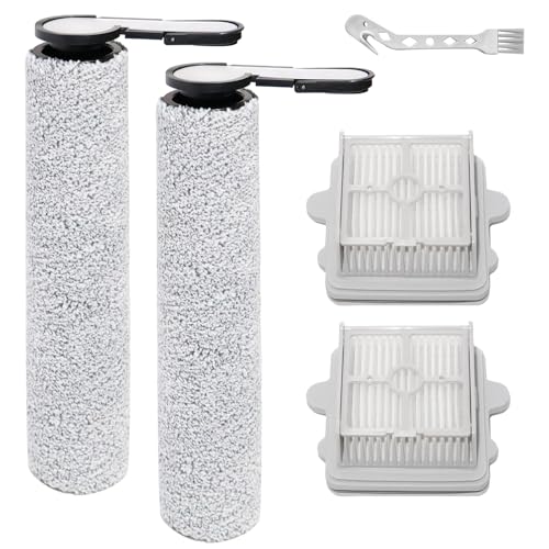 Ersatz-Rollenbürste und Filter Zubehör für Roborock F25 RT/F25/ F25 ACE/F25 LT/F25 ALT/F25 GT/F25 XT/F25 ACE Combo/F25 Combo Nass- und Trockensauger Ersatzteile, 2 Bürstenwalzen + 2 HEPA Ersatzfilter von KiimSin
