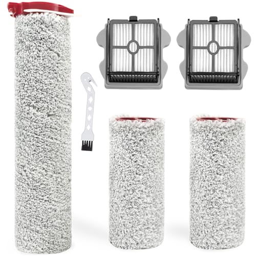 KiimSin Bürstenrolle Zubehör für Roborock Dyad Pro, Dyad Pro Combo Nass- und Trockensauger Ersatzteile, 2 Hauptbürste + 2 HEPA Filter + 1 Reinigungsbürste von KiimSin
