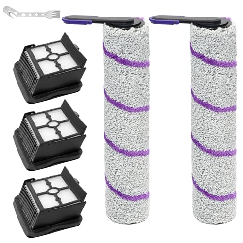 KiimSin Walzenbürste und Filter Zubehör für RowentaX-Clean 10 / für Narwal S20 Pro Nass- und Trockensauger Ersatzteile, 2 Ersatz-Rollenbürste + 3 HEPA Ersatzfilter + 1 Reinigungsbürste von KiimSin