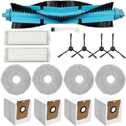 KiimSin Zubehör für Cecotec Conga 11090 Staubsauger roboter Ersatzteil, 1Hauptbürste + 4 Wischtücher + 4 Staubbeutel + 2 Filter + 4 Seitenbürsten von KiimSin