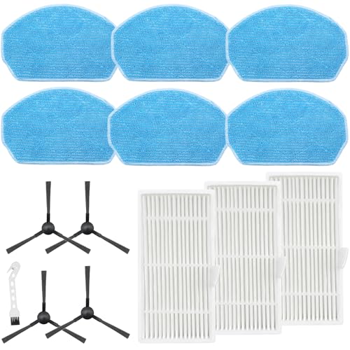 KiimSin Zubehör für Cecotec Conga 999 Origin, für EICOBOT BR150 Staubsauger Roboter Ersatzteil, 6 Wischtücher + 3 HEPA Filter + 4 Seitenbürsten von KiimSin