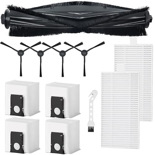 KiimSin-Ersatzteile für Eureka J20, für Midea W20 W20 Pro Roboterstaubsaugerzubehör, Hauptbürste + 4 Staubbeutel + 4 Seitenbürsten + 2 Filter + Bürste von KiimSin