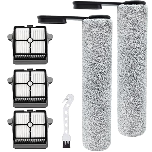 KiimSin-Zubehörset für Tineco Floor One S7 Pro Staubsauger-Ersatzteile, 2 Bürstenrollen + 3 Hepa-Filter + 1 Reinigungsbürste von KiimSin