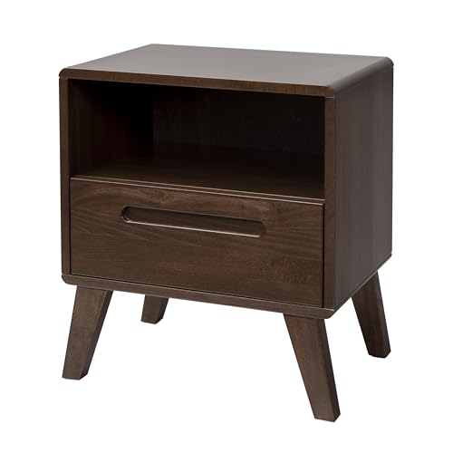 Kiki Design Nachttisch Strade Buche massiv 50x34x52 cm – Holz-Nachttisch in Amerikanischer Nussbaum, Soft-Close Blum, Wasserlack, Schublade mit Griffmulde, hochwertig & nachhaltig (Nuss) von Kiki Design