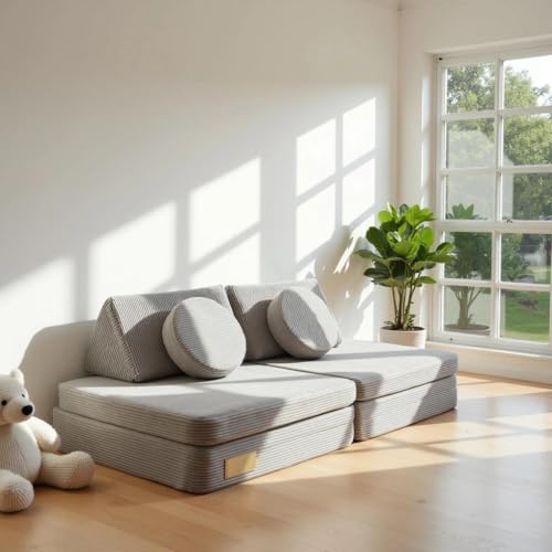 Kindercouch modular 6-teilig | Spielsofa Kinder | Waschbar & schadstofffrei | 3 Moderne Farben | Modulares Spielsofa – ideal zum Bauen, Kuscheln & Spiel (Pink Rosa) von Kiki Koala