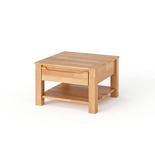 Kiki design Couchtisch, Breite 70 cm aus Massivholz mit Mit 1 Schubkasten, Wohnzimmer, Couchtisch Kernbuche Tisch Massiv 70cm … von Kiki design