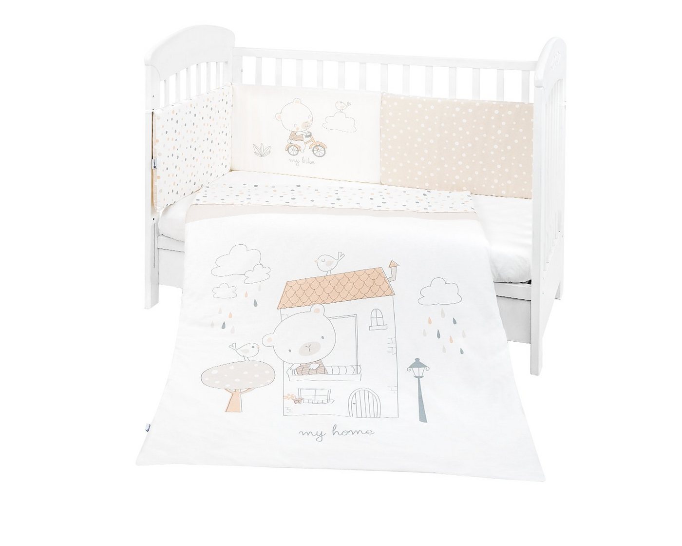 Babybettwäsche Bettwäsche 4-teilig Decke, Kikkaboo, Baumwolle, 4 teilig, 135 x 95 cm, Bezug, Nestchen, Reißverschluss von Kikkaboo