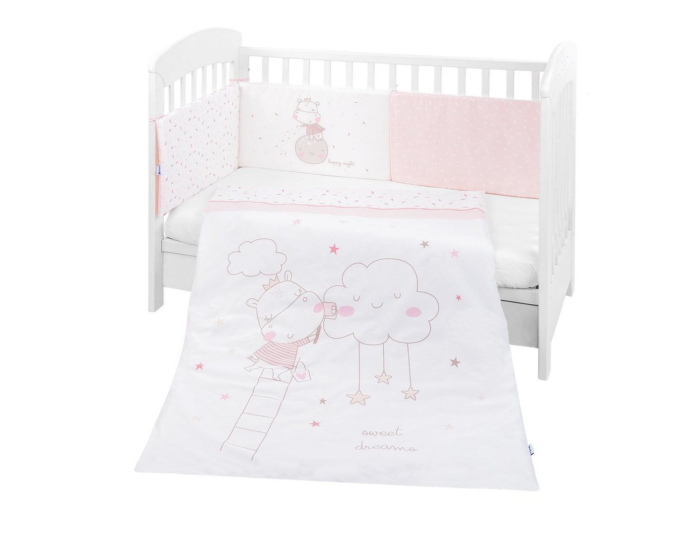 Babybettwäsche Bettwäsche 4-teilig Decke, Kikkaboo, Baumwolle, 4 teilig, 135 x 95 cm Bezug Nestchen Bett 120 x 60 cm von Kikkaboo