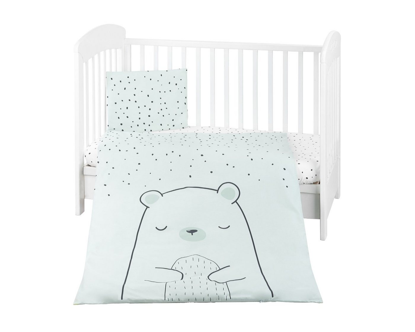 Babybettwäsche Bettwäsche Bär 3-tlg. 135 x 95, Kikkaboo, Baumwolle, 3 teilig, Decke 135 x 95 cm Kissen 45 x 35 cm Laken von Kikkaboo