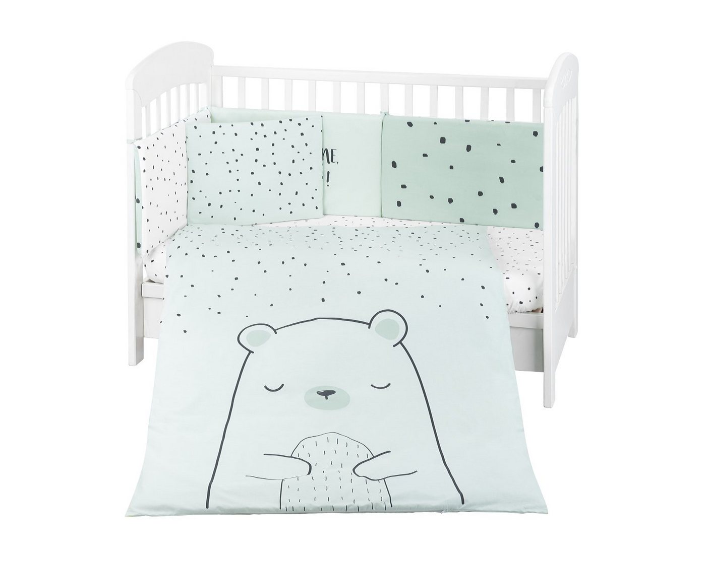 Babybettwäsche Bettwäsche Bär 6-tlg. 135 x 95, Kikkaboo, Baumwolle, 6 teilig, Decke 135 x 95 Kissen 45 x 35 Laken 140 x 70 von Kikkaboo