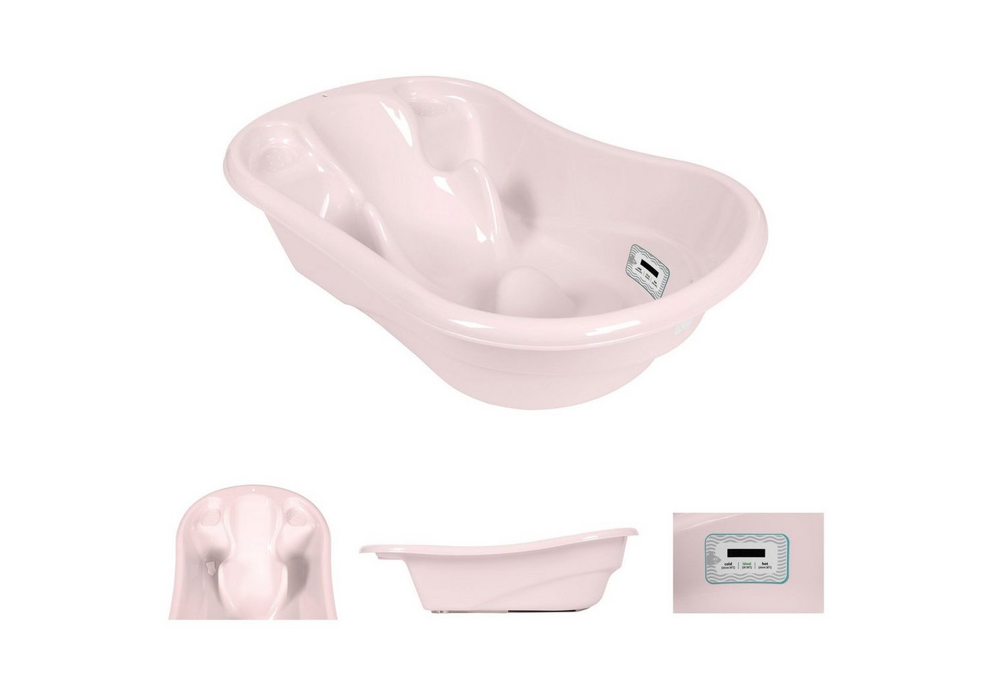 Kikkaboo Babybadewanne Babybadewanne Hippo, anatomisch geformt, 94 cm, integrierter Thermometer von Kikkaboo