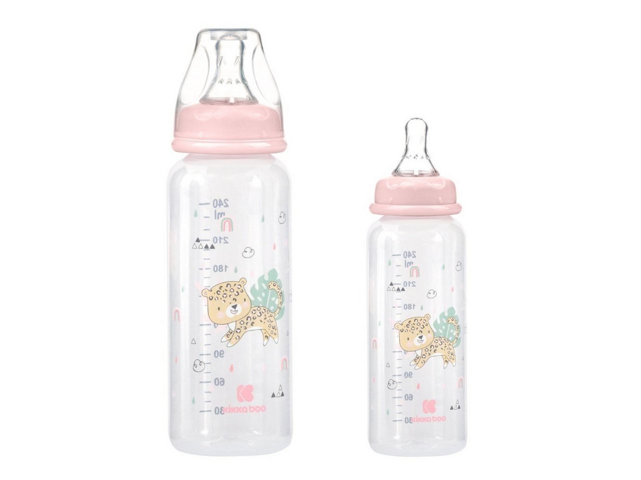 Kikkaboo Babyflasche Babyflasche Savanna PP 240 ml, Silikonsauger Größe M, ab 3 Monaten von Kikkaboo