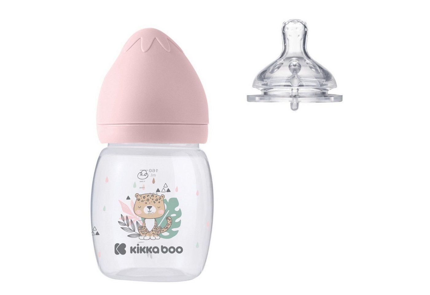 Kikkaboo Babyflasche Babytrinkflasche Savanna 180ml, Anti-Kolik-Sauger, Weithalsöffnung von Kikkaboo