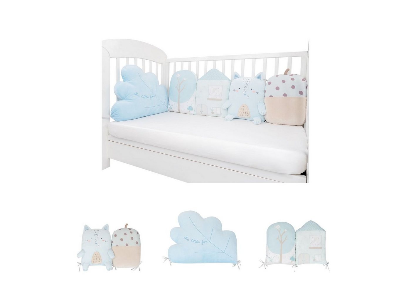 Kikkaboo Babykissen Babykissen-Set 5 tlg., Plüsch Jersey Einzelkissen Maße 30 x 35 x 7 cm von Kikkaboo