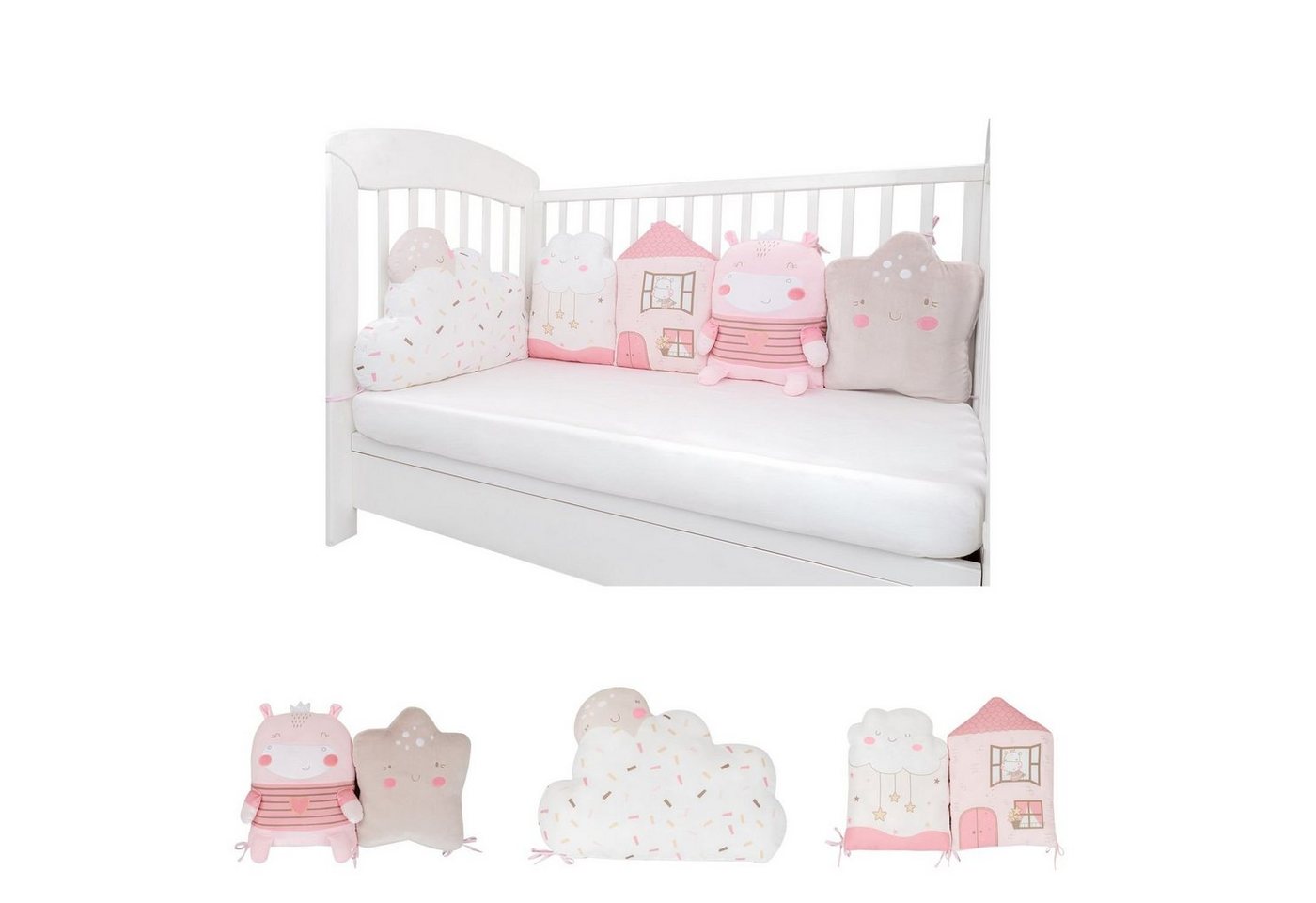 Kikkaboo Babykissen Babykissen-Set 5 tlg., Plüsch Jersey Einzelkissen Maße 30 x 35 x 7 cm von Kikkaboo