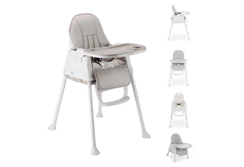 Kikkaboo Kombihochstuhl Hochstuhl Creamy 2in1, Tablet abnehmbar, Höhe verstellbar, 3-Punkt-Gurt von Kikkaboo