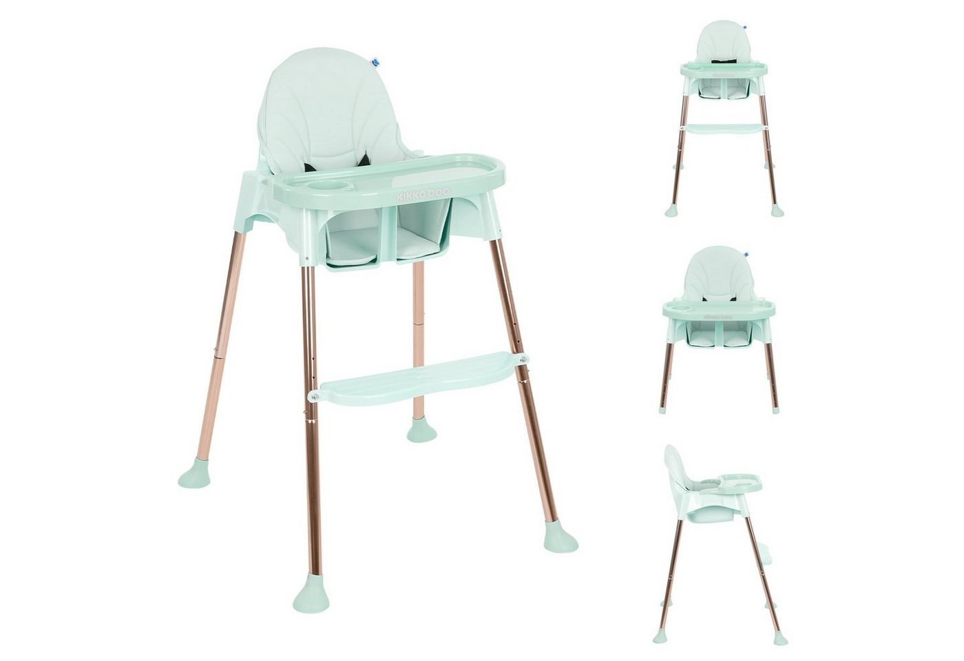 Kikkaboo Hochstuhl Kinderhochstuhl Sky-High, 2 in 1, Kinderstuhl, Tisch verstellbar, Gurt von Kikkaboo