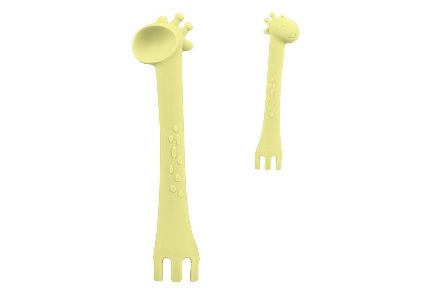 Kikkaboo Kinderlöffel Kinder Silikonlöffel Giraffe, Gabel, temperaturbeständig, ab 4 Monate von Kikkaboo