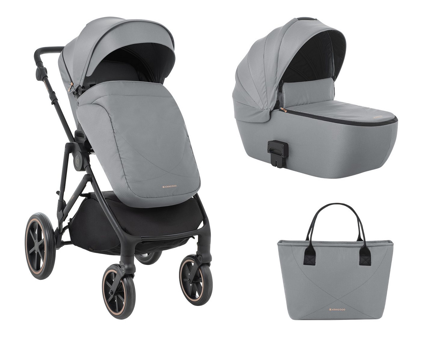 Kikkaboo Kombi-Kinderwagen Kinderwagen Thea 2 in 1, EVA-Räder verstellbarer Schiebegriff Babywanne Kikkaboo Kombi-Kinderwagen Kinderwagen Thea 2 in 1, EVA-Räder verstellbarer Schiebegriff Babywanne von Kikkaboo