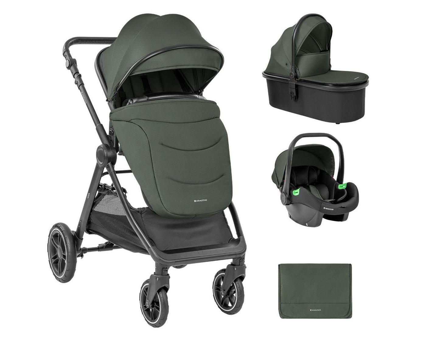 Kikkaboo Kombi-Kinderwagen Kombikinderwagen Ava 3 in 1, Babywanne, Babyschale, Gummiräder, Tasche Kikkaboo Kombi-Kinderwagen Kombikinderwagen Ava 3 in 1, Babywanne, Babyschale, Gummiräder, Tasche von Kikkaboo