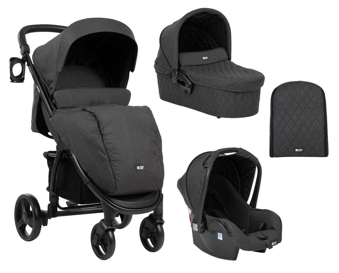 Kikkaboo Kombi-Kinderwagen Kombikinderwagen Madrid 3 in 1, Babyschale, Babywanne, faltbar, Tasche von Kikkaboo