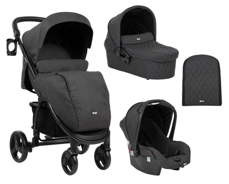 Kikkaboo Kombi-Kinderwagen Kombikinderwagen Madrid 3 in 1, Babyschale, Babywanne, faltbar, Tasche von Kikkaboo