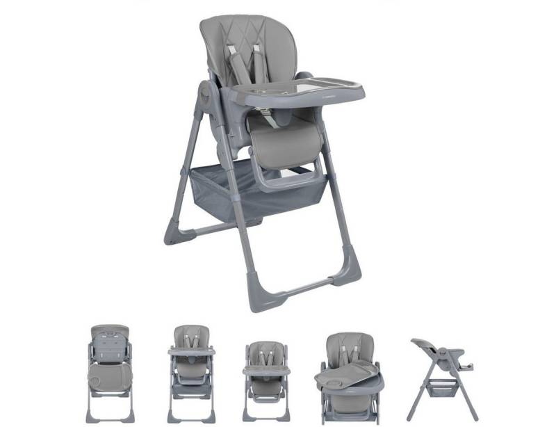 Kikkaboo Kombihochstuhl Kinderhochstuhl Comfy klappbar, höhenverstellbar, Gurt, Doppeltablett von Kikkaboo