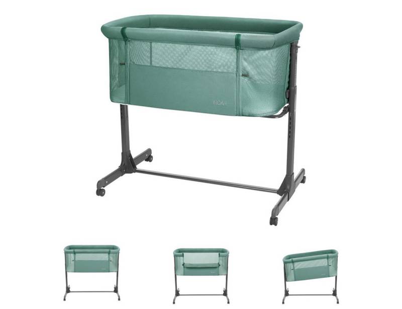 Kikkaboo Komplettbett Beistellbett Noah verstellbar, Räder Anti Reflux eine Seite zum Öffnen von Kikkaboo