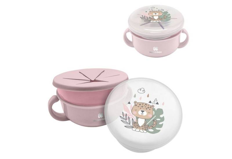 Kikkaboo Speiseteller Kinder Snackschale Savanna, (1 St), 2 in 1 Deckel Griffe Fassungsvermögen 380 ml von Kikkaboo