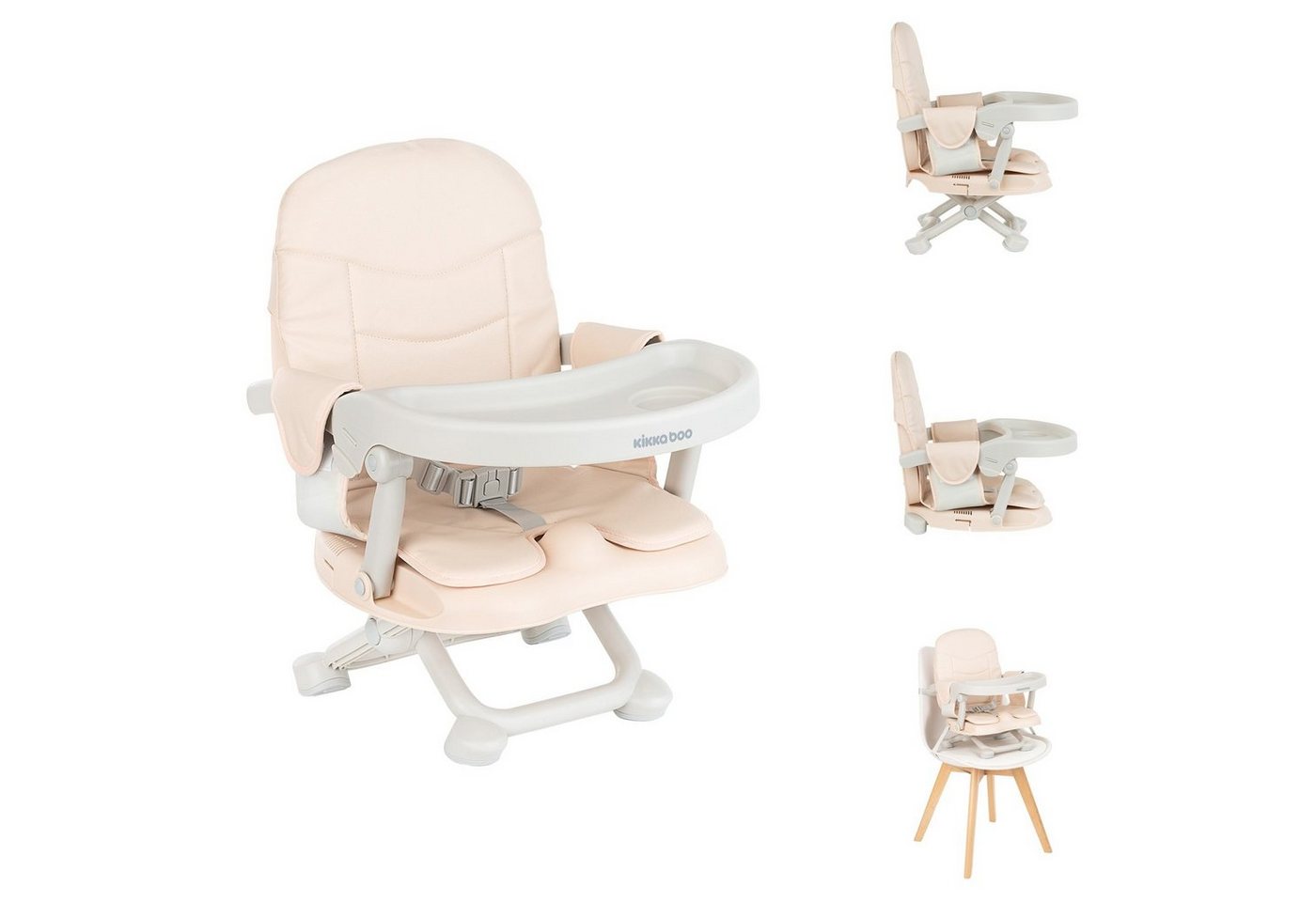 Kikkaboo Stuhl Kindersitzerhöhung Pappo, Booster, Tisch, klappbar, Sicherheitsgurt von Kikkaboo