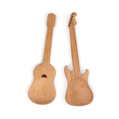 Kikkerland CU64 Rockin Löffel Buchenholzlöffel Gitarren von Kikkerland