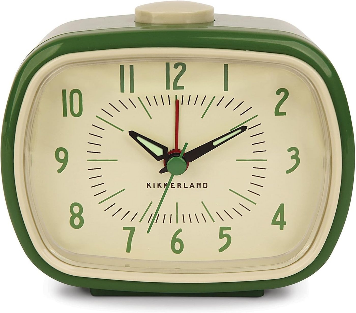 Kikkerland Quarzwecker Retro Oldscool Wecker Analog, leises Ticken, Wecker ohne Ticken, Analoger Wecker ohne Strahlung, Retro Alarm Clock in Creme Grün Kikkerland Quarzwecker Retro Oldscool Wecker Analog, leises Ticken, Wecker ohne Ticken, Analoger Wecker ohne Strahlung, Retro Alarm Clock in Creme Grün von Kikkerland