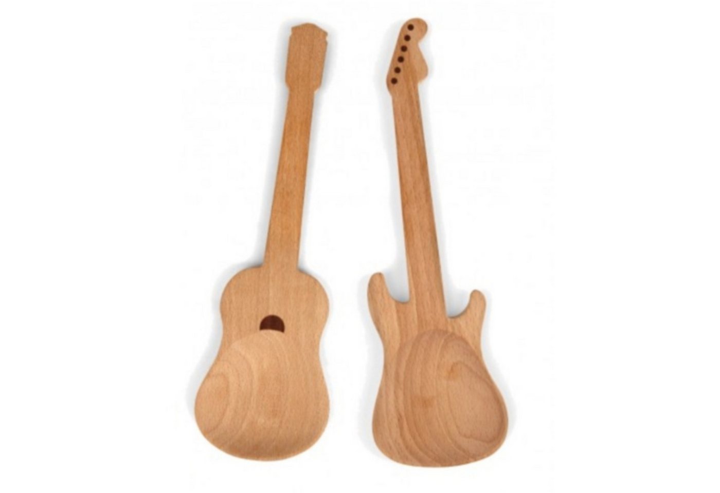 Kikkerland Salatbesteck Salatbesteck Gitarre - Holzlöffel Set in Gitarrenform Kikkerland Salatbesteck Salatbesteck Gitarre - Holzlöffel Set in Gitarrenform von Kikkerland