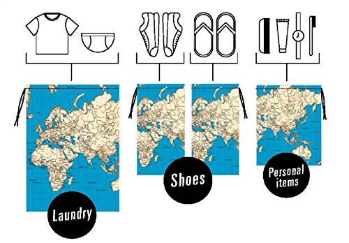 Kikkerland Weltreisetaschen, 4 Stück von KIKKERLAND