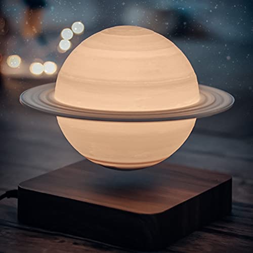 Kiko-ershaa Magnetic Levitation Lamp 3D Printing LED Saturn Lampe Nachtlicht Schwimmlampe 360 ° drehbare Lampe 3 Farben ändern Globale Schreibtischlampe für Wohnzimmer Schlafzimmer Dekor von Kiko-ershaa