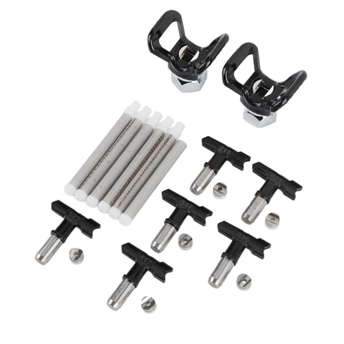 6 PCs Luftlose Sprühspitze Set Schwarz 211 315 417 517 523 621 Luftlose Lackiersprühdüsen mit 2 Spitzenwächtern und 6 Filtern 6 PCs Luftlose Sprühspitze Set Schwarz 211 315 417 517 523 621 Luftlose Lackiersprühdüsen mit 2 Spitzenwächtern und 6 Filtern von Kikumi