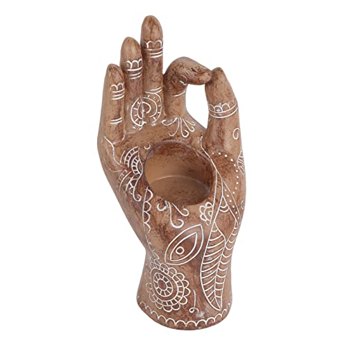 Buddha Yoga Kerzenhalter Harz Dekorationen Desktop Kerze Familie Statue Home Office Sammlerfiguren für Entspannendes (Golden) von Kikumi