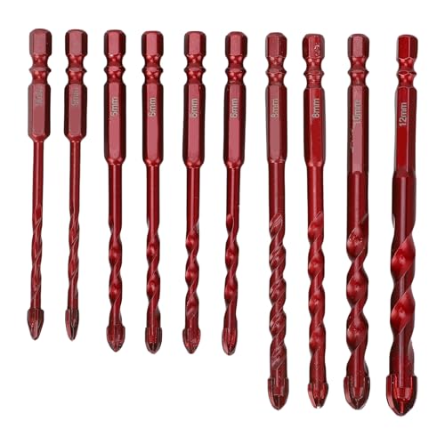 Kikumi 1/4in -Hex -Schaft -Mauerwerksbohrer, Keramikfliesenschneider -Set, Wolframlegierung Mauerwerk Bohrer mit 5 Größen für Glas, Keramik, Holz, Metall, Ziegel und Beton Kikumi 1/4in -Hex -Schaft -Mauerwerksbohrer, Keramikfliesenschneider -Set, Wolframlegierung Mauerwerk Bohrer mit 5 Größen für Glas, Keramik, Holz, Metall, Ziegel und Beton von Kikumi