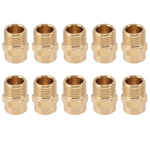 Kikumi 10 Stück Gerichtete Schlitzdüse, Messing, Kühlnebel, Rostfrei, Hitzebeständig, Wasserschlauchdüse für Rasen, Gemüsegärten (4-Punkt-Gewinde) von Kikumi