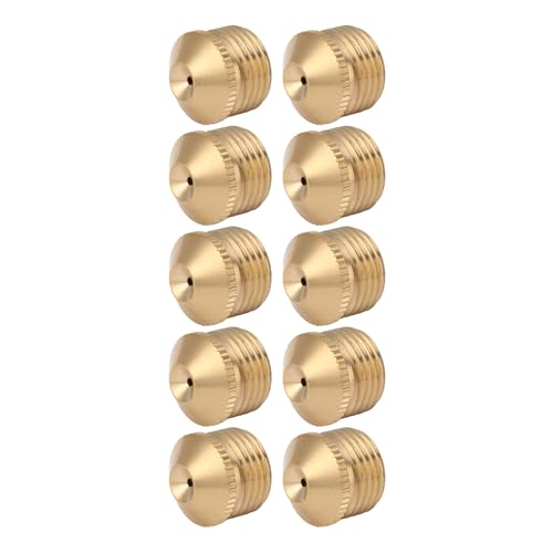 Kikumi 10 Stück Messing-Nebeldüsen, Nebelsprinklerkopf für Fabrikgelände, Kohlebergwerk, Garten, Rasen, Kühlsystem (G1/2 Zoll) von Kikumi