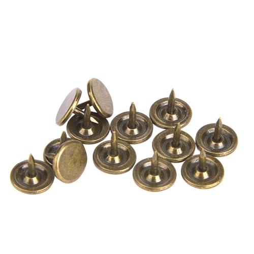 Kikumi 100 Pcs Nagel Flacher Kopf Cyan Bronze Eisen Dekorative Stifte Sofa Möbelzubehör (Durchmesser 9mm*Gesamtlänge 8mm) von Kikumi